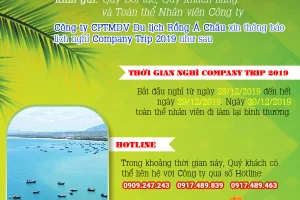 Thông báo lịch nghỉ Company Trip 2019