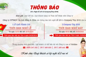 Thông báo nghỉ lễ 2-9 và Company Trip 2018
