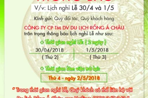 Thông báo nghỉ lễ Chiến thắng 30/4 và Quốc tế lao động 1/5